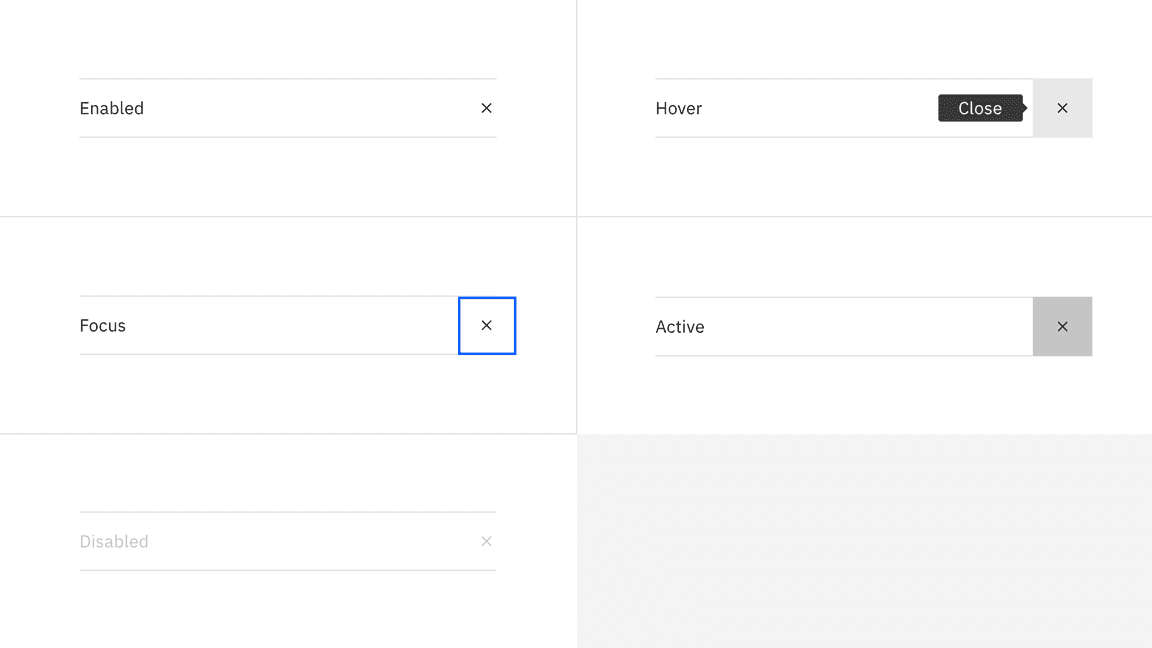 States for contained list inline actions